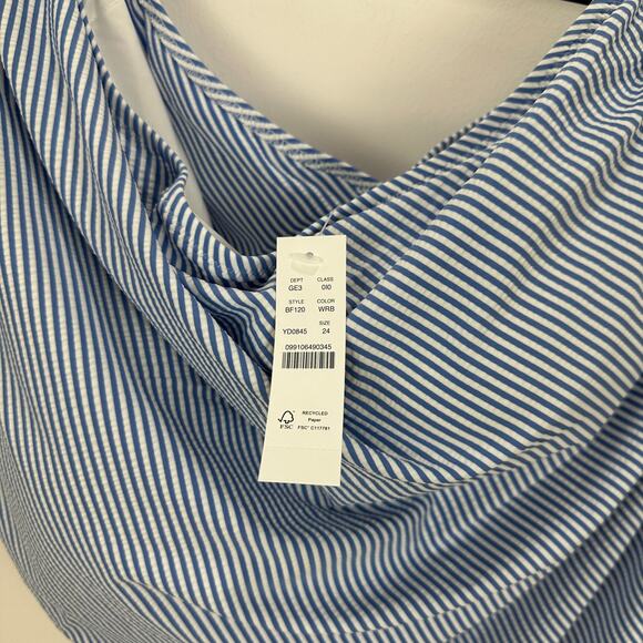 J.Crew Ruched One Shoulder One Piece Striped Swimsuit Plus Size US 24 NWT - Picture 4 of 12